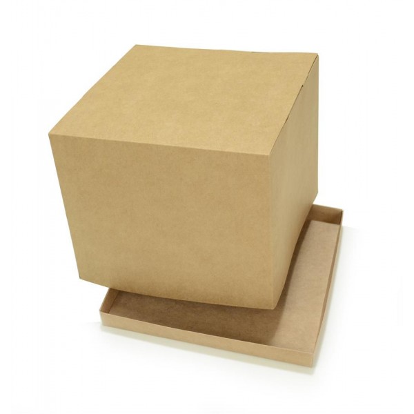 Ref 151 Kraft - Caixa Torta / Bolo / Festa - 30,5x30,5x25 cm