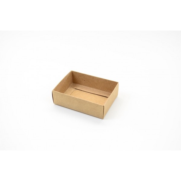Ref 040 Kraft - Caixa c/ tampa transparente - 9,5x7x3 cm