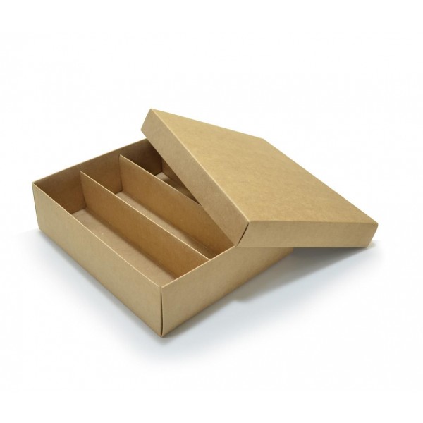 Ref 025 Kraft - Caixa p/ Garrafa e Taça - 22x18,5x6,5 cm