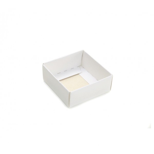 Ref 099 Branca - Caixa c/ Tampa transparente - 6x6x2,5 cm