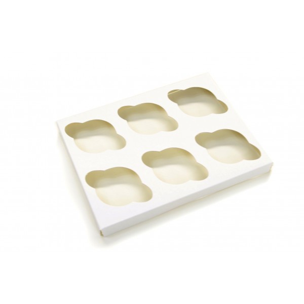 Ref 102 Branca - Caixa 6 Cupcakes c/ Visor Transparente - 24x18,5x9 cm