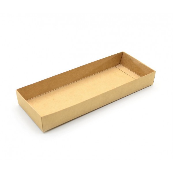 Ref 032 Kraft - Caixa c/ tampa transparente - 24x9x3 cm