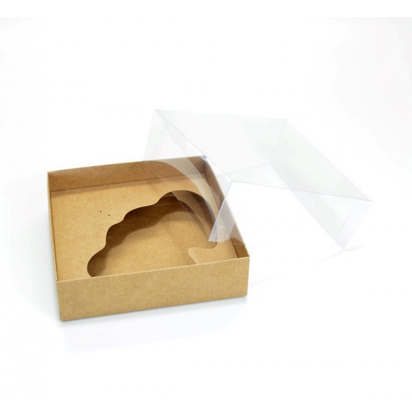 Ref 004 Kraft - Caixa Coração Apaixonado c/ tampa ALTA - 17,5x17,5x8 cm