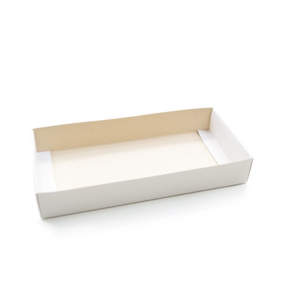 Ref 023 Branca - Caixa c/ tampa transparente - 19,5x9,5x3 cm