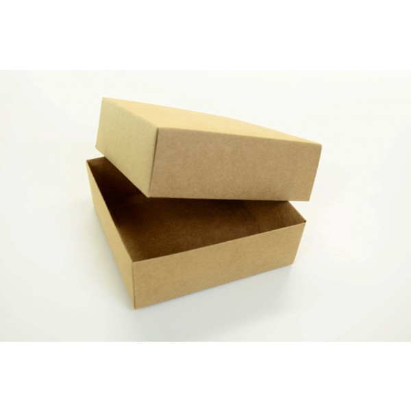 Ref 003 Kraft - Caixa c/ tampa papel - 14x14x5 cm