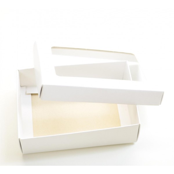 Ref 019 Branca - Caixa c/ visor na tampa - 13x9x4 cm