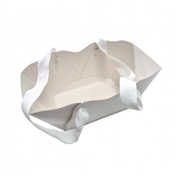 Ref 002 Branca Cesta com alça - 15x10x10 cm