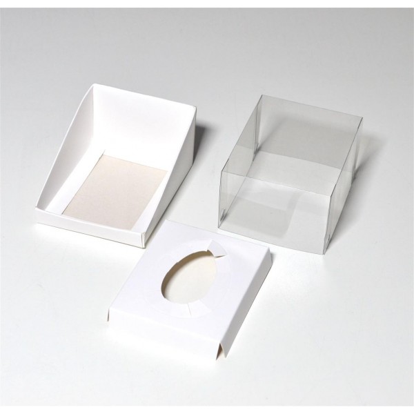 Ref 155 Branca - Caixa Morango do Amor com Tampa Transparente - 10x8x5,5 cm