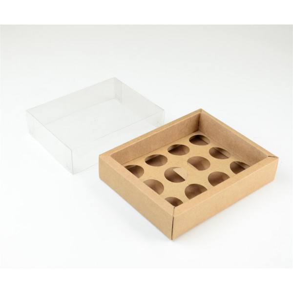 Ref 141 Kraft ALTA - Caixa p/ 12 Brigadeiro Gourmet Nº4 - 17x13x5,5 cm