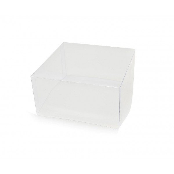 Ref 035 Branca - Caixa c/ tampa transparente - 15,5x15,5x8 cm
