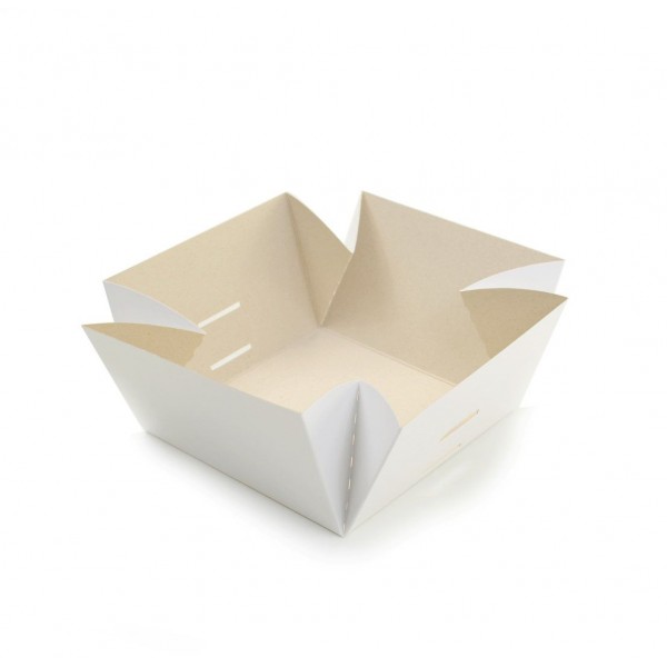 Ref 097 Branca - Caixa c/ tampa papel e passa-fita - 13x13x8 cm