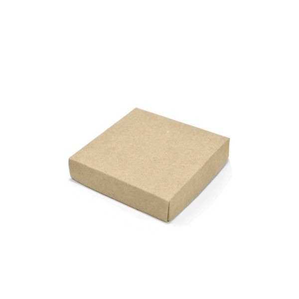 Ref 133 Kraft - Caixa p/ 4 Brigadeiro Gourmet Nº4 c/ tampa papel - 9x9x4 cm