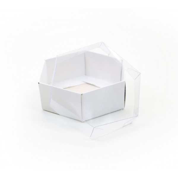 Ref 064 Branca - Caixa Sextavada - 4,5x3 cm