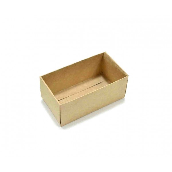 Ref 134 Kraft - Caixa p/ 2 Brigadeiro Gourmet Nº4 c/ tampa BAIXA - 9x5x4 cm