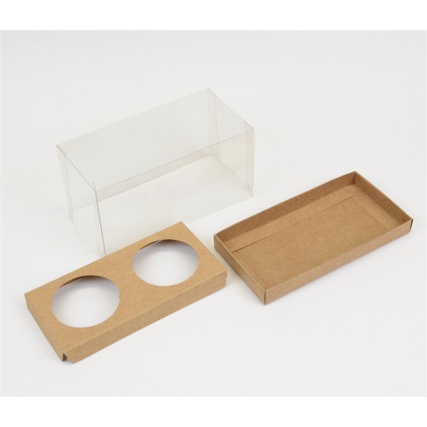 Ref 021 Kraft - Caixa 2 Cupcakes - 16x8x8 cm