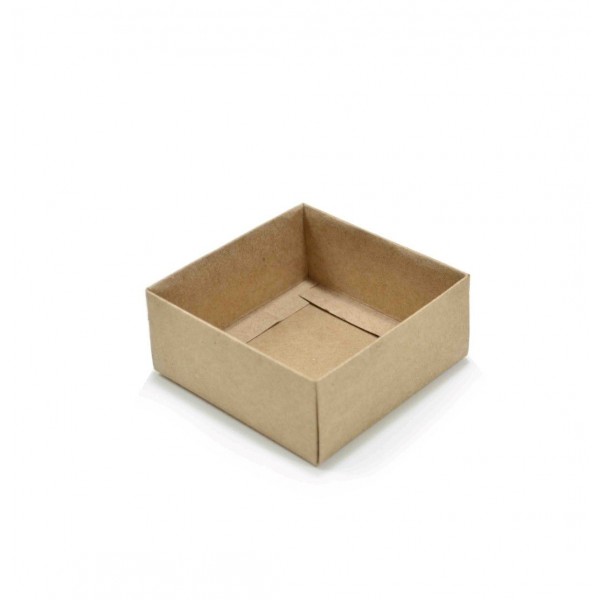 Ref 133 Kraft - Caixa p/ 4 Brigadeiro Gourmet Nº4 c/ visor na tampa - 9x9x4 cm