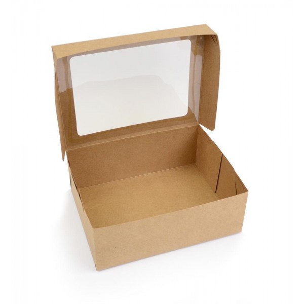 Ref 102 Kraft - Caixa c/ visor Transparente - 24x18,5x9 cm