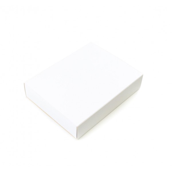 Ref 141 Branca - Caixa Gaveta p/ 12 Brig. Gourmet Pelotines - Tampa Papel - 17x13x4 cm