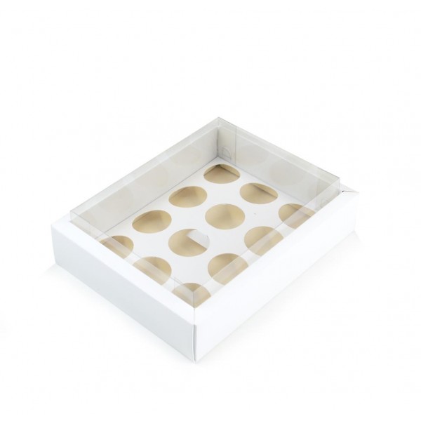 Ref 141 Branca ALTA - Caixa p/ 12 Brigadeiro Gourmet Nº4 - 17x13x5,5 cm