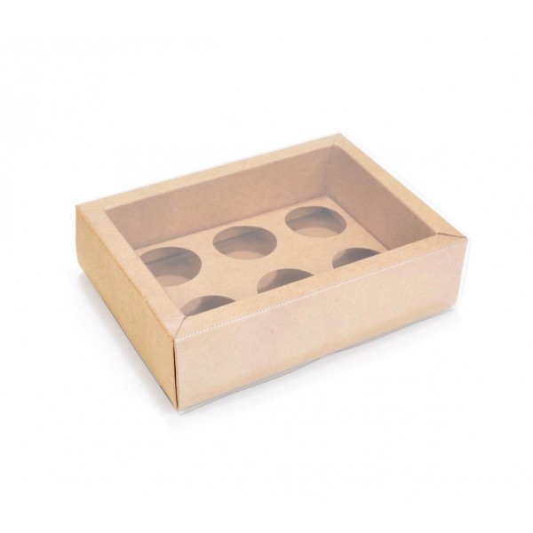 Ref 139 Kraft - Caixa Gaveta p/ 6 Brigadeiro Gourmet Nº4 - 13x9x4 cm