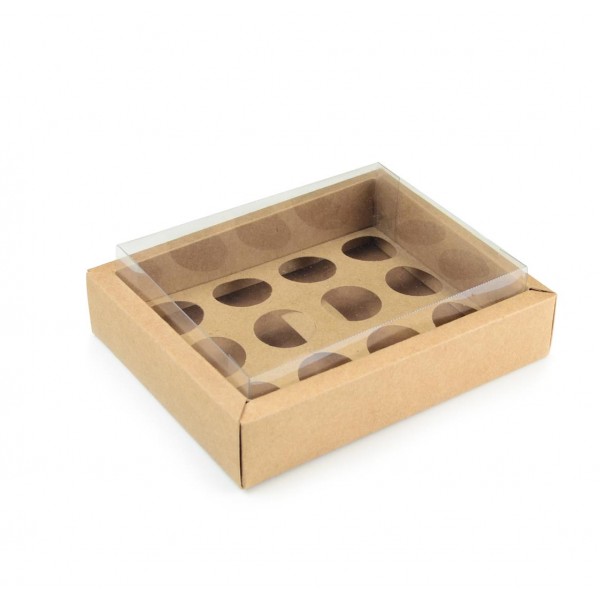 Ref 141 Kraft ALTA - Caixa p/ 12 Brigadeiro Gourmet Nº4 - 17x13x5,5 cm