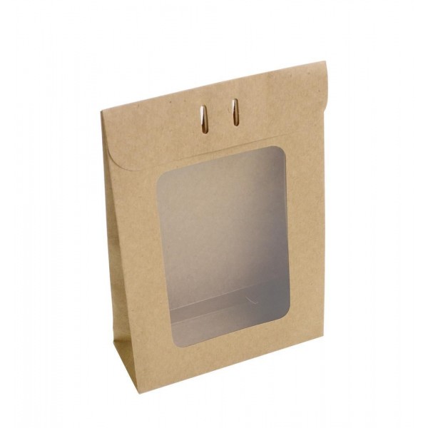 Ref 143 Kraft Pequeno - Envelope c/ visor - 12x4,5x17 cm