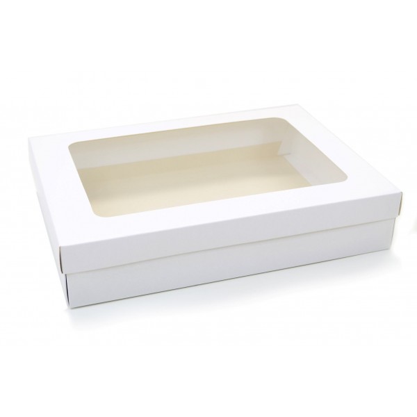 Ref 089 Branca - Caixa c/ visor na tampa - 40x29x8 cm