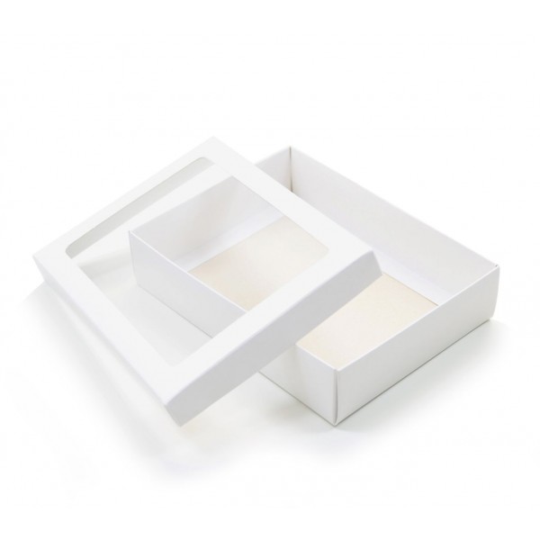 Ref 049 Branca - Caixa c/ visor na tampa - 25x17x4 cm
