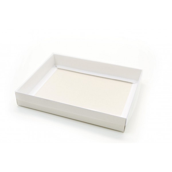Ref 036 Branca - Caixa c/ tampa transparente - 20x16x3 cm