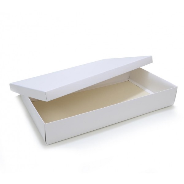 Ref 132 Branca Alta - Caixa c/ tampa papel - 43x23x6,5 cm