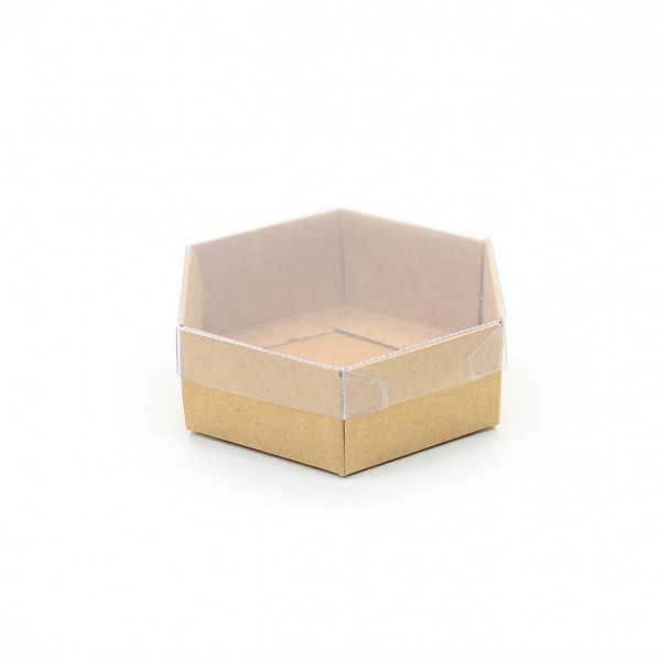 Ref 064 Kraft - Caixa Sextavada - 4,5x3 cm