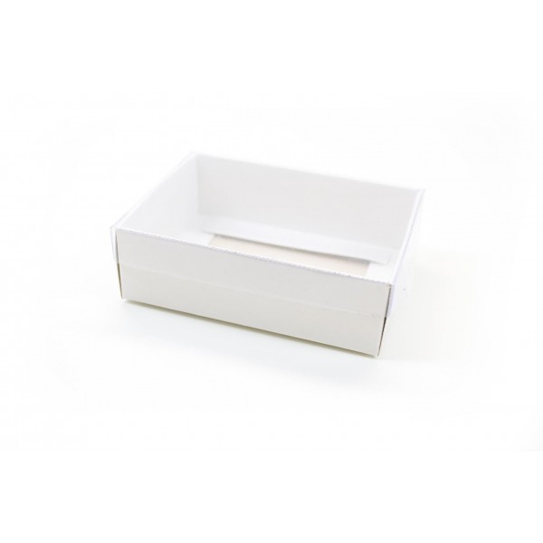 Ref 040 Branca - Caixa c/ tampa transparente - 9,5x7x3 cm