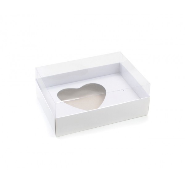 Ref 016 Branca - Caixa Coração 500gr. c/ tampa ALTA - 25x18x11 cm
