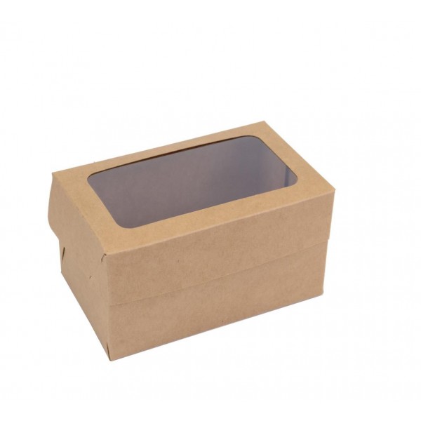 Ref 020V Kraft - Caixa Baú c/ Visor Transparente - 16x10x9 cm