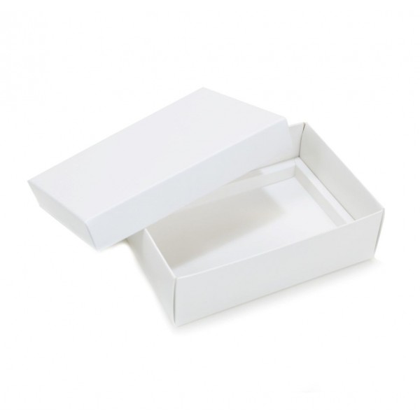 Ref 019 Branca - Caixa p/ 6 Brigadeiro Gourmet Pelotines - c/ tampa papel - 13x9x4 cm