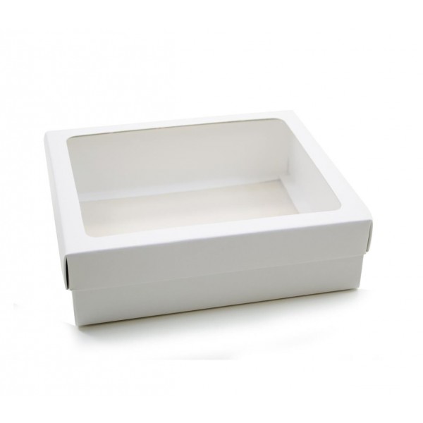 Ref 025 Branca - Caixa c/ visor transparente - 22x18,5x6,5 cm