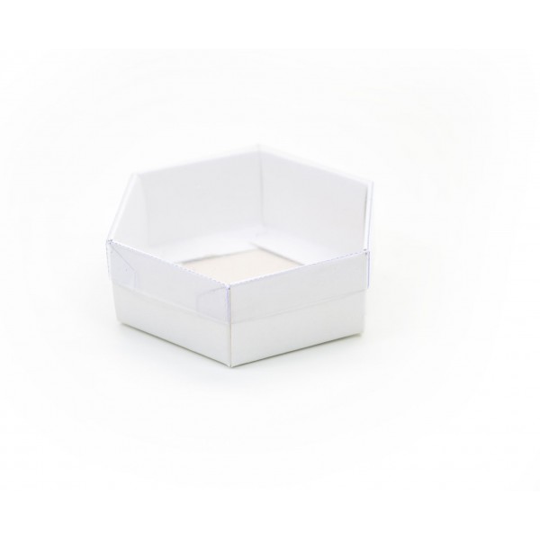 Ref 064 Branca - Caixa Sextavada - 4,5x3 cm