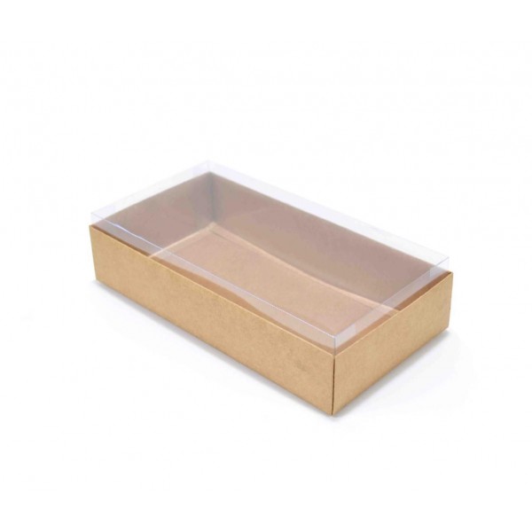 Ref 005 Kraft - Caixa c/ tampa Transparente ALTA - 25x13x6 cm