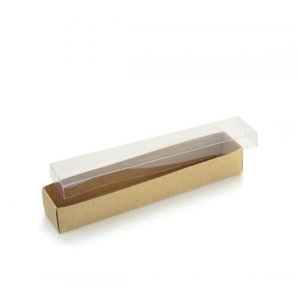 Ref 101 Kraft - Caixa c/ tampa transparente - 20x3,5x3 cm
