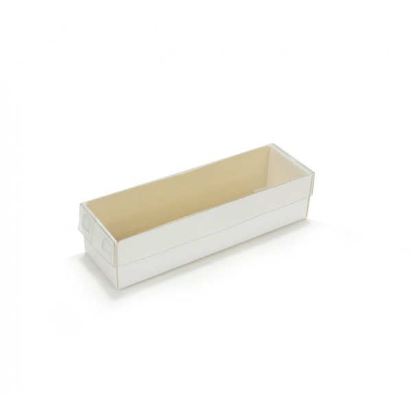 Ref 024 Branca - Caixa c/ tampa transparente - 12x3,5x3 cm