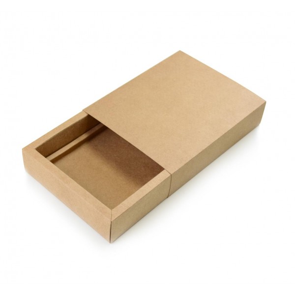 Ref 141 Kraft - Caixa Gaveta p/ 12 Brig. Gourmet Pelotines - Tampa Papel - 17x13x4 cm