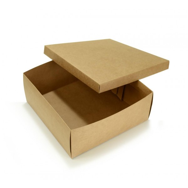 Ref 150 Kraft - Caixa Torta / Bolo / Festa - 33,5x33,5x14 cm