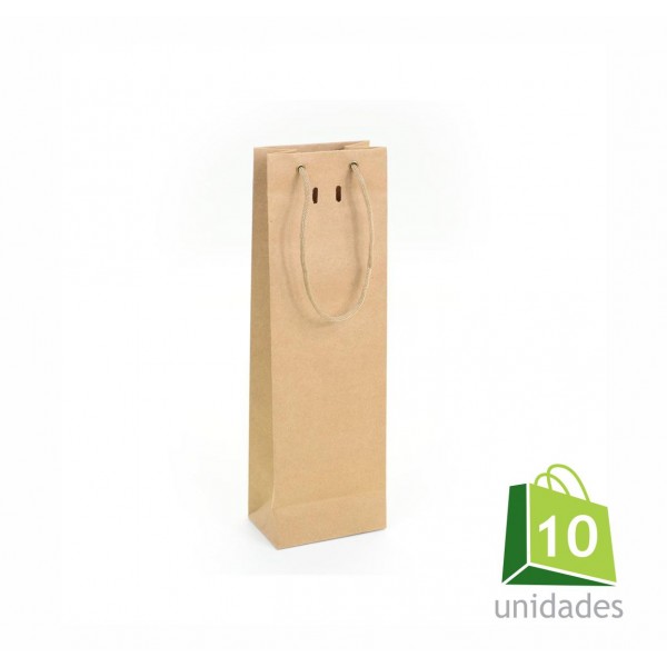 Sacola Ref. 033 - 1 Garrafa - Papel Kraft - 12x8x38,5 cm