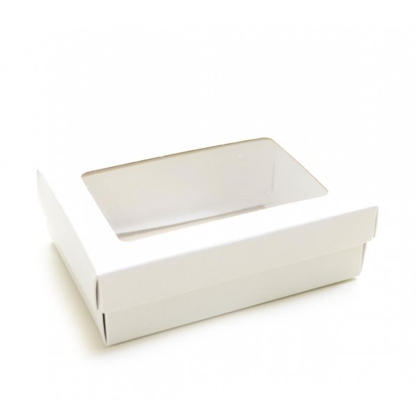 Ref 019 Branca - Caixa c/ visor na tampa - 13x9x4 cm