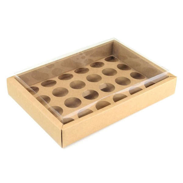 Ref 142 Kraft ALTA - Caixa p/ 24 Brigadeiro Gourmet Nº4 - 25x17x5,5 cm