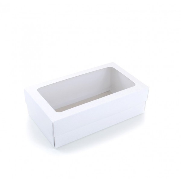 Ref 123 Branca - Caixa c/ visor transparente - 22x12,5x6,5 cm