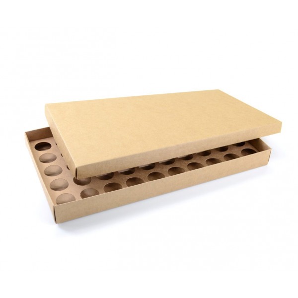 Ref 132 Kraft - Caixa p/ 50 Brigadeiro Gourmet Nº4 - c/ tampa papel - 43x23x4 cm