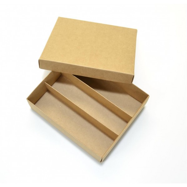 Ref 025 Kraft - Caixa p/ Garrafa e Taça - 22x18,5x6,5 cm