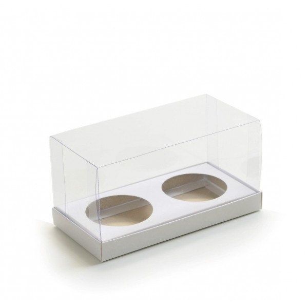 Ref 021 Branca - Caixa 2 Cupcakes - 16x8x8 cm