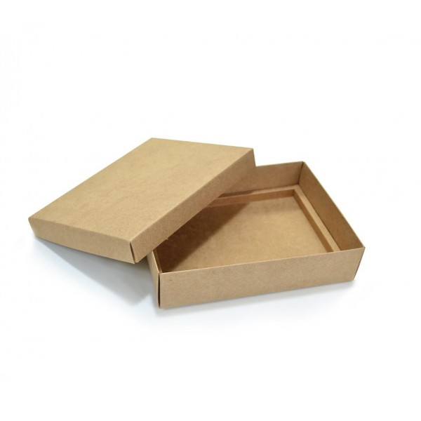 Ref 043 Kraft - Caixa p/ 12 Brigadeiro Gourmet Pelotines - c/ tampa papel - 17x13x4 cm